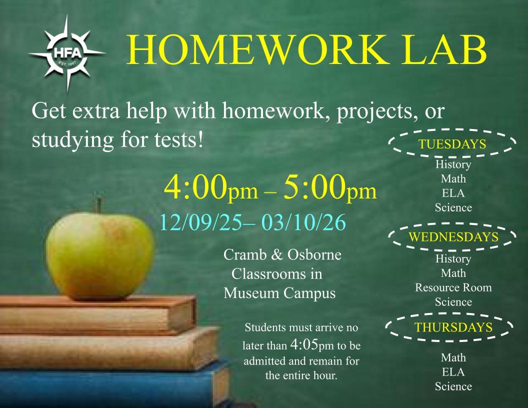 Homework Lab Schedule - Tri 2