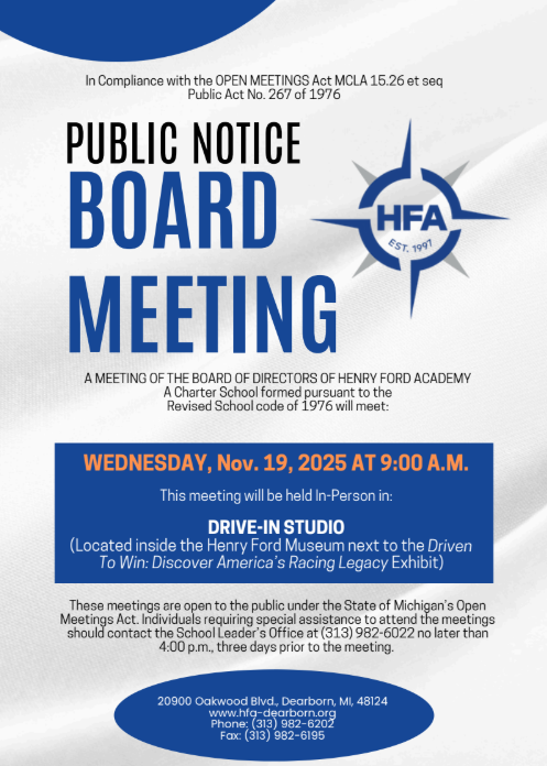 November 2025 HFA Board Meeting Public Notice
