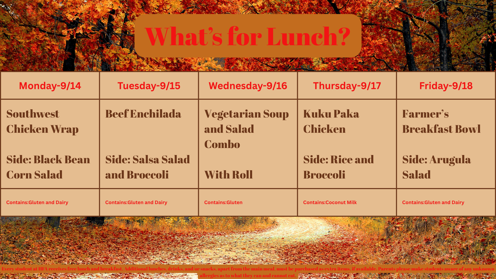 Lunch Menu 091426